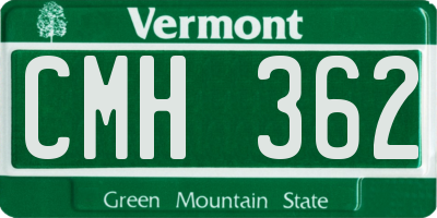 VT license plate CMH362
