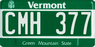 VT license plate CMH377