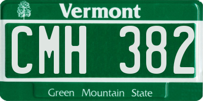 VT license plate CMH382