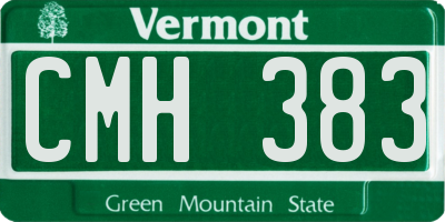 VT license plate CMH383