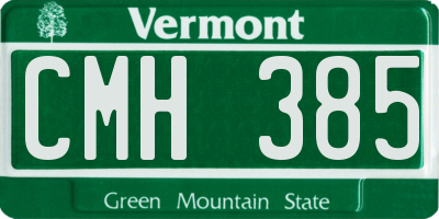 VT license plate CMH385