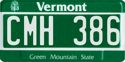 VT license plate CMH386