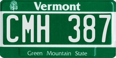 VT license plate CMH387