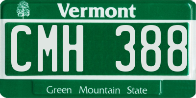 VT license plate CMH388