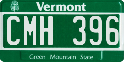 VT license plate CMH396