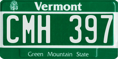 VT license plate CMH397
