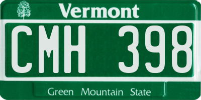 VT license plate CMH398