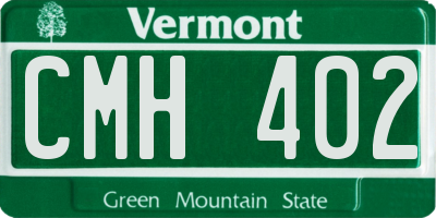 VT license plate CMH402