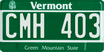 VT license plate CMH403