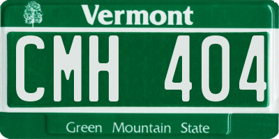 VT license plate CMH404