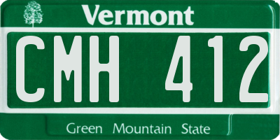 VT license plate CMH412