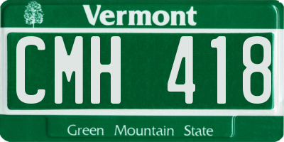VT license plate CMH418