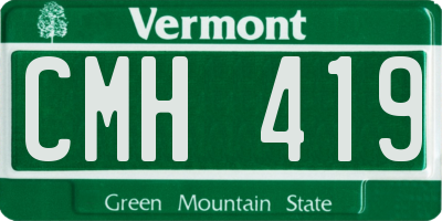 VT license plate CMH419