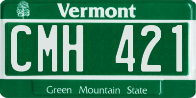 VT license plate CMH421