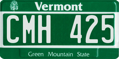 VT license plate CMH425