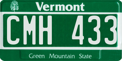 VT license plate CMH433