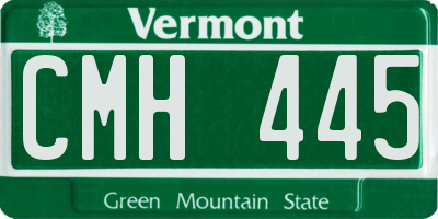 VT license plate CMH445