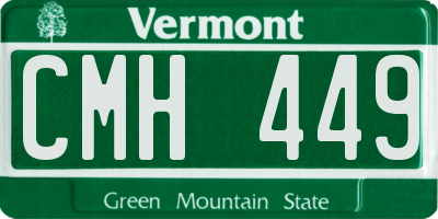 VT license plate CMH449