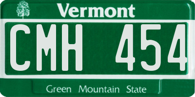 VT license plate CMH454