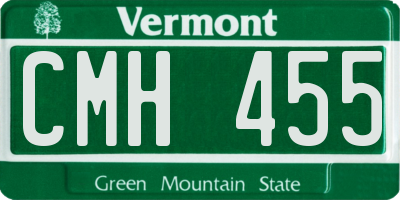 VT license plate CMH455