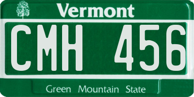 VT license plate CMH456