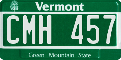 VT license plate CMH457