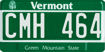 VT license plate CMH464