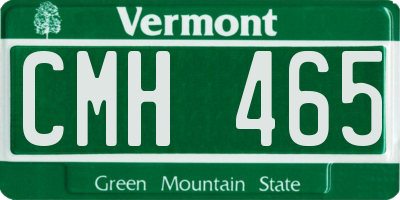 VT license plate CMH465