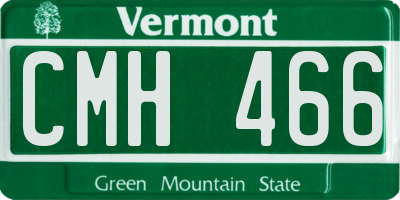 VT license plate CMH466