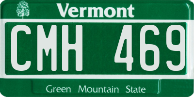 VT license plate CMH469