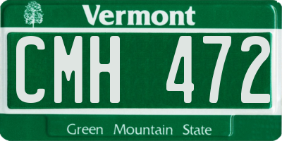 VT license plate CMH472