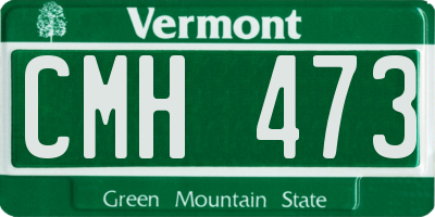 VT license plate CMH473