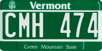 VT license plate CMH474