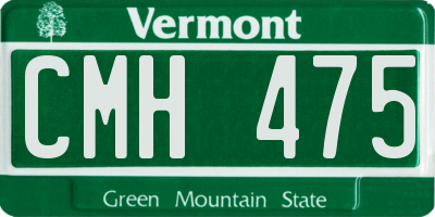 VT license plate CMH475