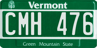 VT license plate CMH476