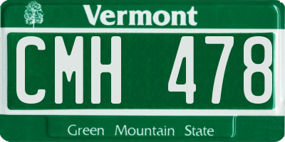 VT license plate CMH478