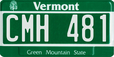 VT license plate CMH481
