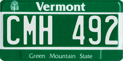 VT license plate CMH492