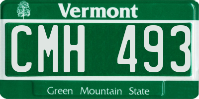 VT license plate CMH493