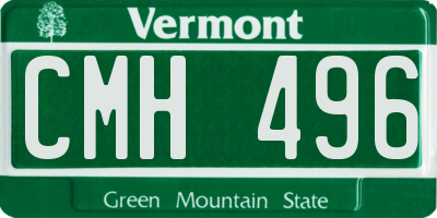 VT license plate CMH496