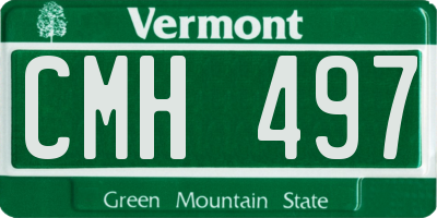 VT license plate CMH497