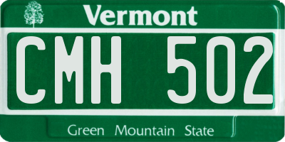 VT license plate CMH502