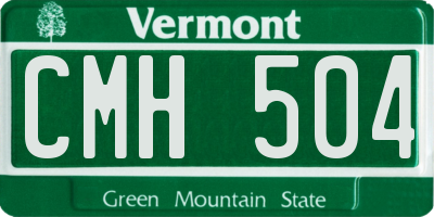 VT license plate CMH504