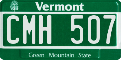 VT license plate CMH507