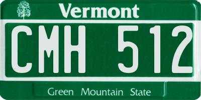 VT license plate CMH512
