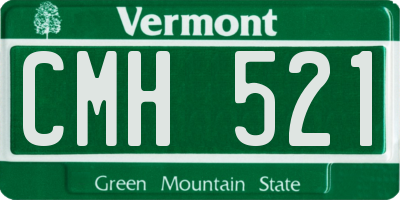 VT license plate CMH521