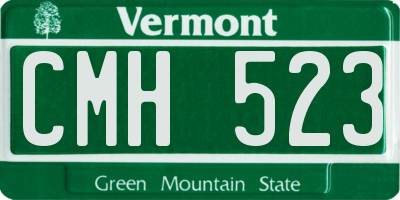 VT license plate CMH523