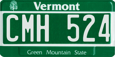 VT license plate CMH524
