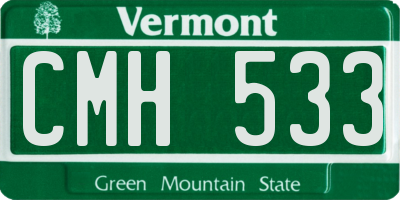 VT license plate CMH533