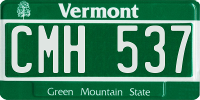 VT license plate CMH537